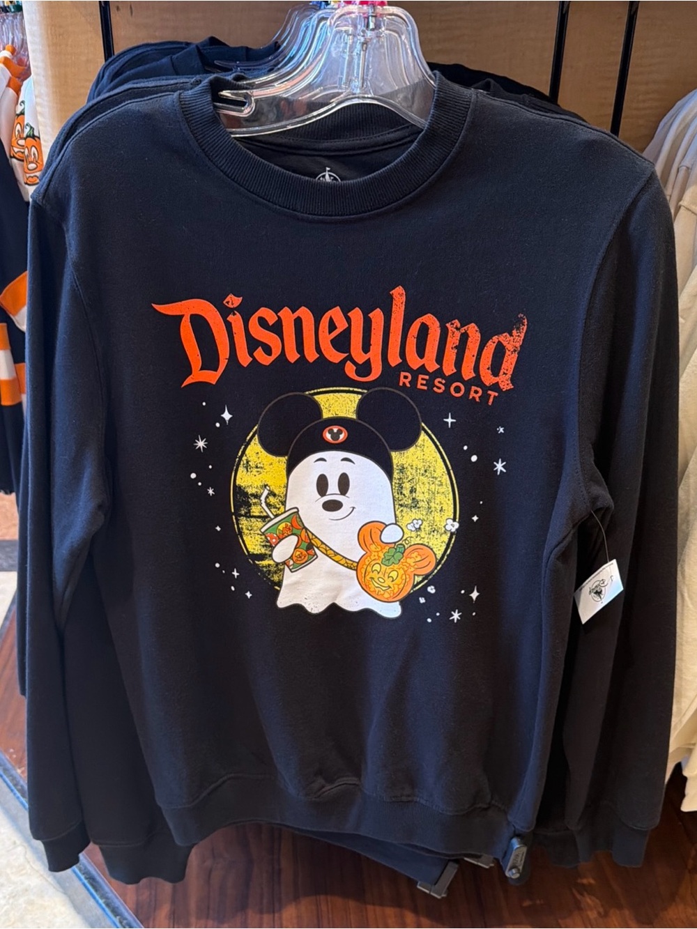 Disneyland Halloween 2026 Mickey Ghost Long Sleeve Pullover Sweatshirt Unisex XL